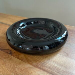 Vintage Haeger Pottery Round 9" Shallow Planter Vase Bowl Catchall Black PoMo